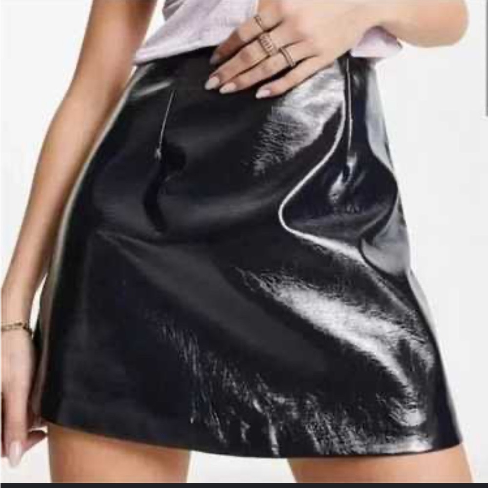 Abercrombie & Fitch Shiny dark blue Mini Skirt